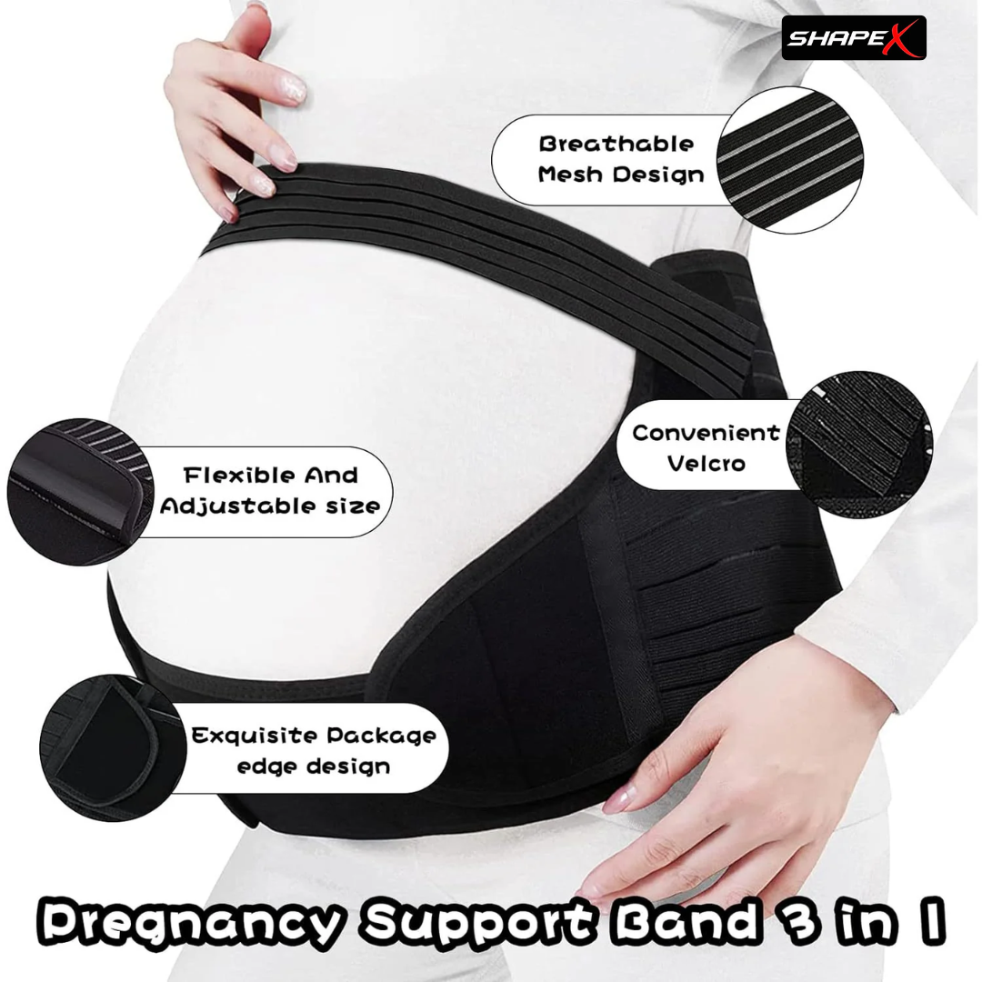 Adjustable Maternity Support Belt – 3-in-1 for Back Pain, Pelvic Pain (SPD/PGP), Bladder Pressure & Stretch Marks – Breathable Mesh, Fits All Trimesters