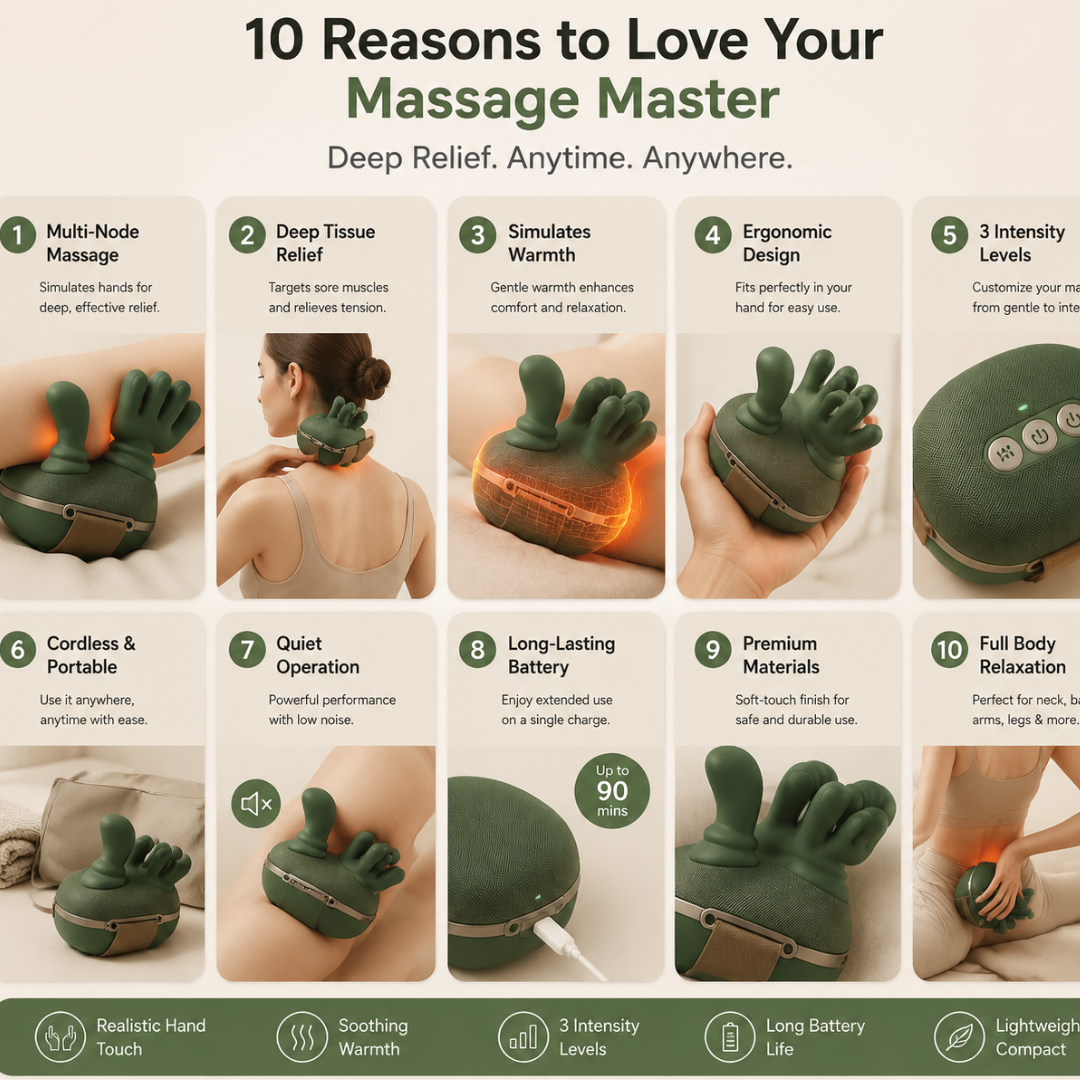 SHAPE X Bionic Heated Massager – Neck & Shoulder Massage Pillow – Real-Hand Kneading, Soothing Heat (40-45°C), 3 Modes – Cordless, Rechargeable, Lightweight – Relieves Stiffness, Tension & Fatigue