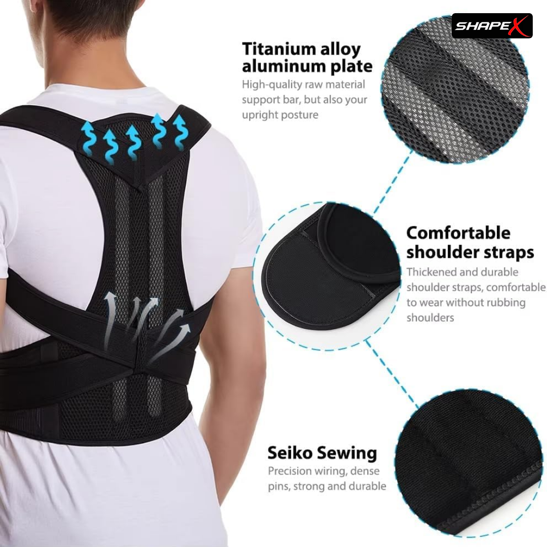 SHAPE X Posture Corrector – Relieve Back & Neck Pain, Align Spine, Improve Posture in 3 Weeks