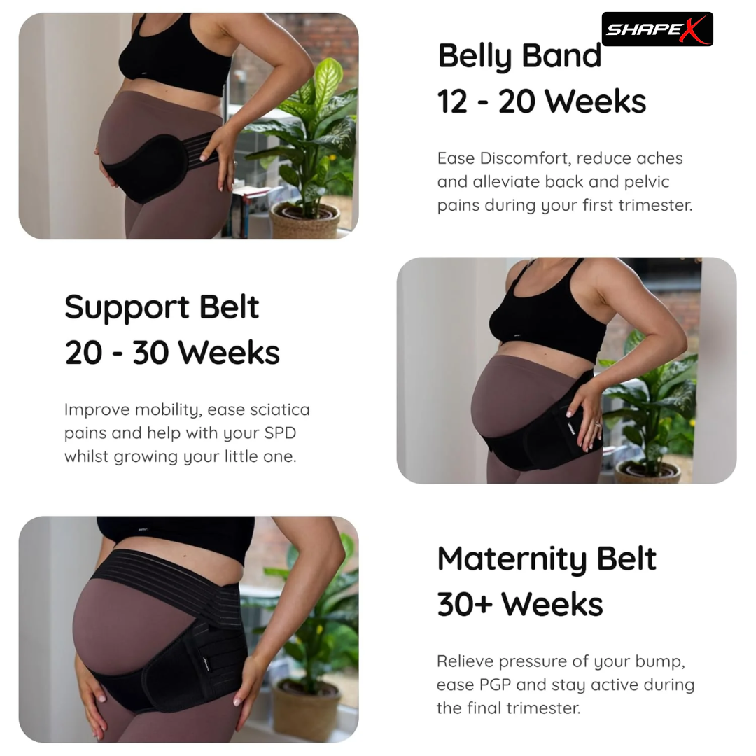 Adjustable Maternity Support Belt – 3-in-1 for Back Pain, Pelvic Pain (SPD/PGP), Bladder Pressure & Stretch Marks – Breathable Mesh, Fits All Trimesters