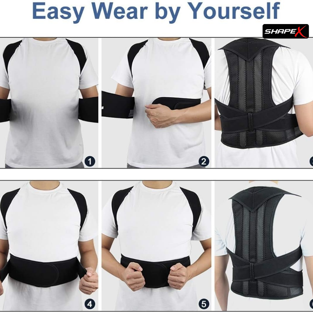 SHAPE X Posture Corrector – Relieve Back & Neck Pain, Align Spine, Improve Posture in 3 Weeks