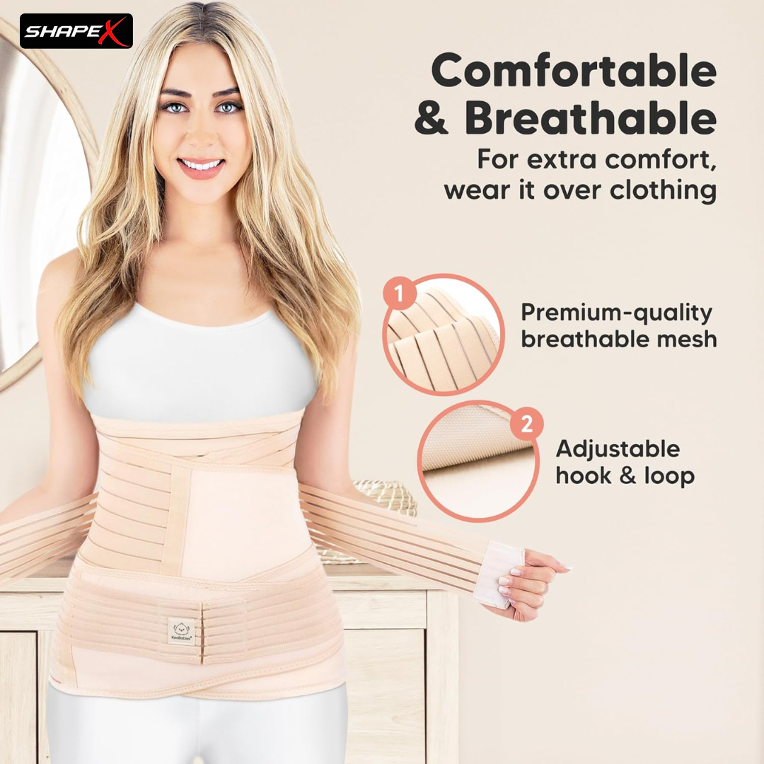 3-in-1 Postpartum Recovery Belt – Shrink Belly, Support Pelvis & Waist – Regain Pre-Pregnancy Body Faster