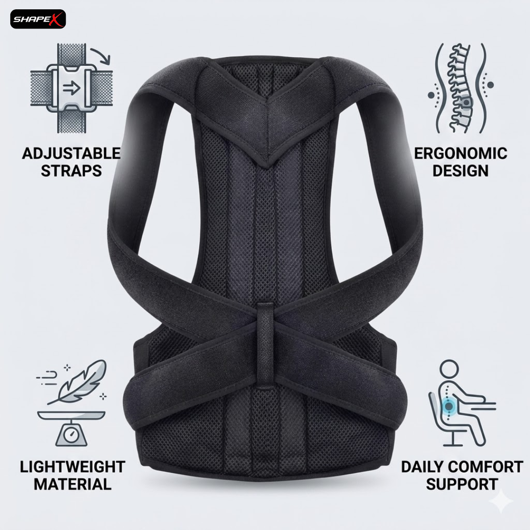 SHAPE X Posture Corrector – Relieve Back & Neck Pain, Align Spine, Improve Posture in 3 Weeks
