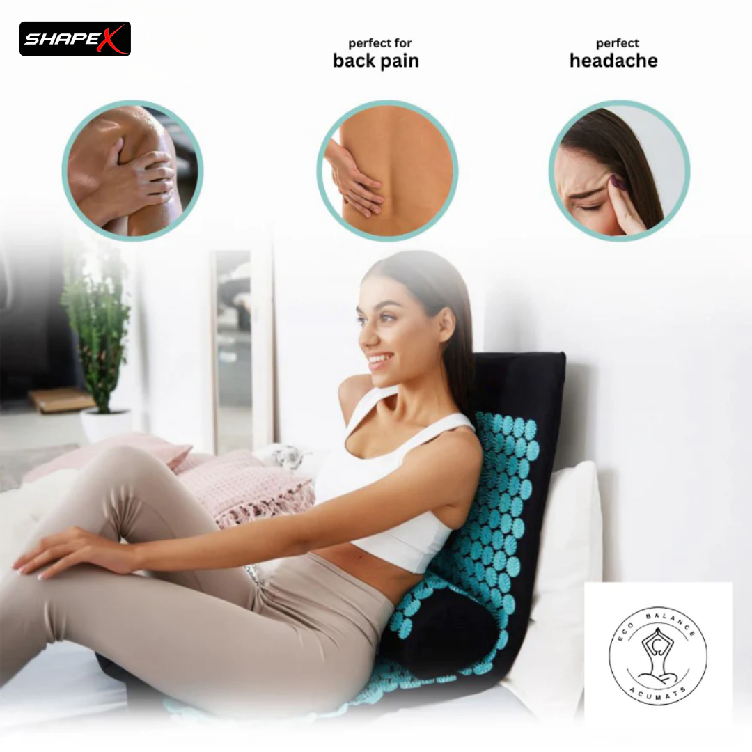 SHAPE X Acupressure Mat & Pillow Set – Relieve Back & Neck Pain, Reduce Stress, Improve Sleep – 10,692 Therapeutic Spikes