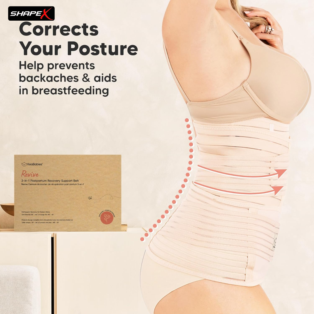 3-in-1 Postpartum Recovery Belt – Shrink Belly, Support Pelvis & Waist – Regain Pre-Pregnancy Body Faster