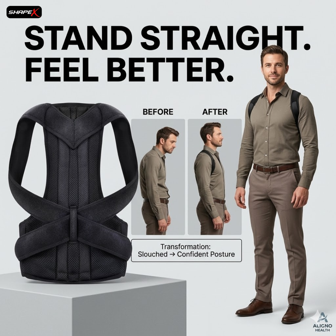 SHAPE X Posture Corrector – Relieve Back & Neck Pain, Align Spine, Improve Posture in 3 Weeks