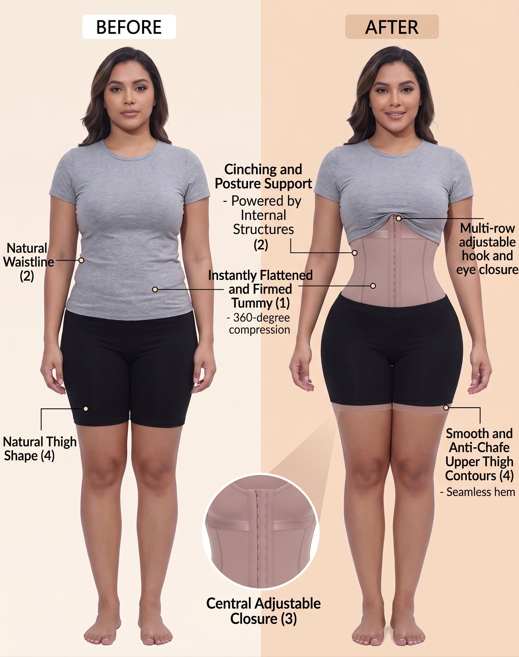 SHAPE X Full Body Shaper – 360° Tummy Control, Butt Lift & Thigh Slimmer – Sculpt, Smooth & Support – Breathable, Anti-Slip, Double Layer Compression – Instant Silhouette Transformation – For Posture Support & All-Day Confidence