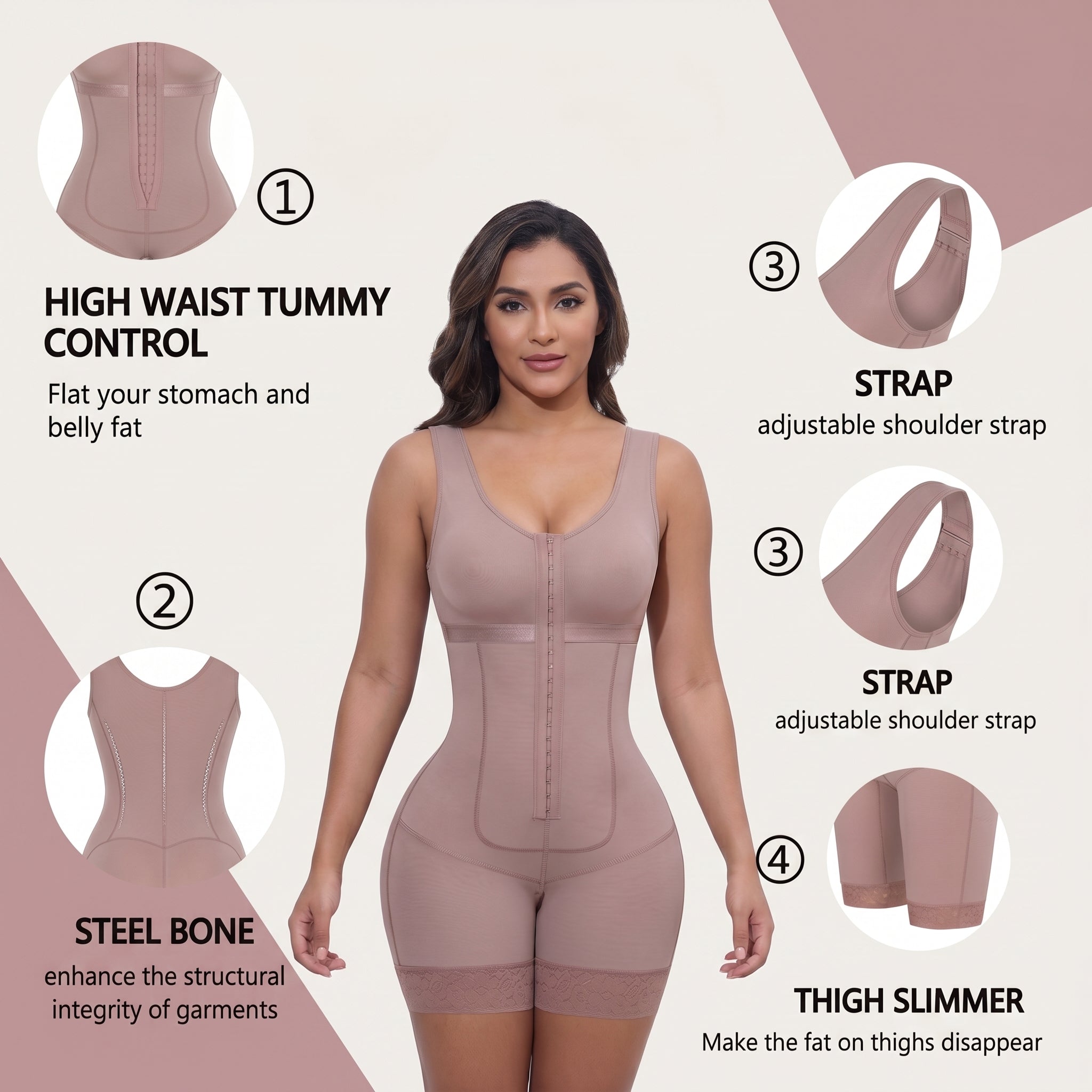 SHAPE X Full Body Shaper – 360° Tummy Control, Butt Lift & Thigh Slimmer – Sculpt, Smooth & Support – Breathable, Anti-Slip, Double Layer Compression – Instant Silhouette Transformation – For Posture Support & All-Day Confidence